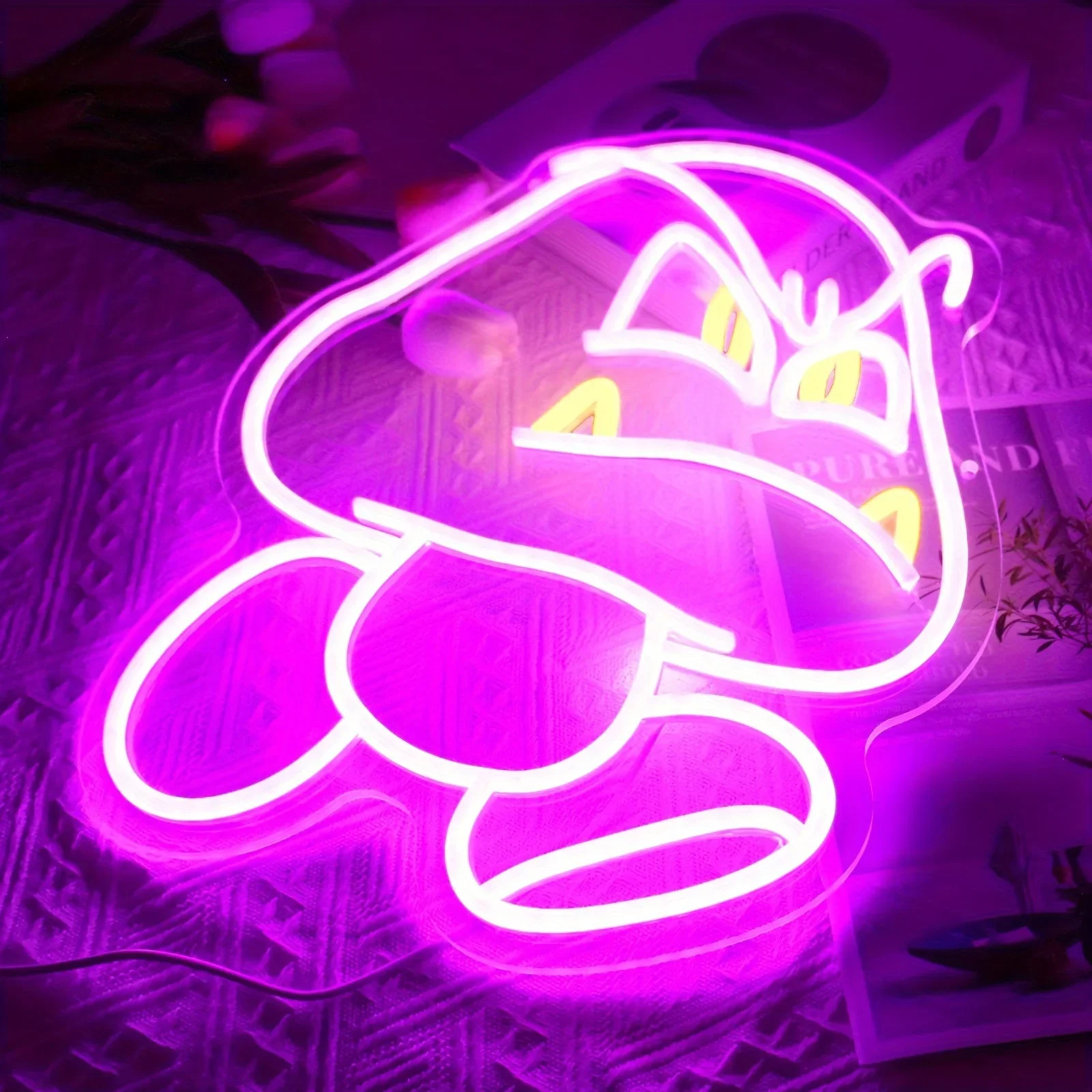 Goomba Neon Sign-Eye-Catching LED Wall Art-Perfect for Gamers Bedroom, Gaming Clubs, and Festive Events