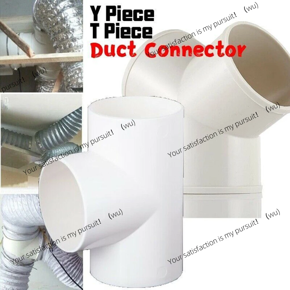 100Mm T/Y pipe connector 4in pipe T/Y diverter for exhaust ventilation pipe fittings
