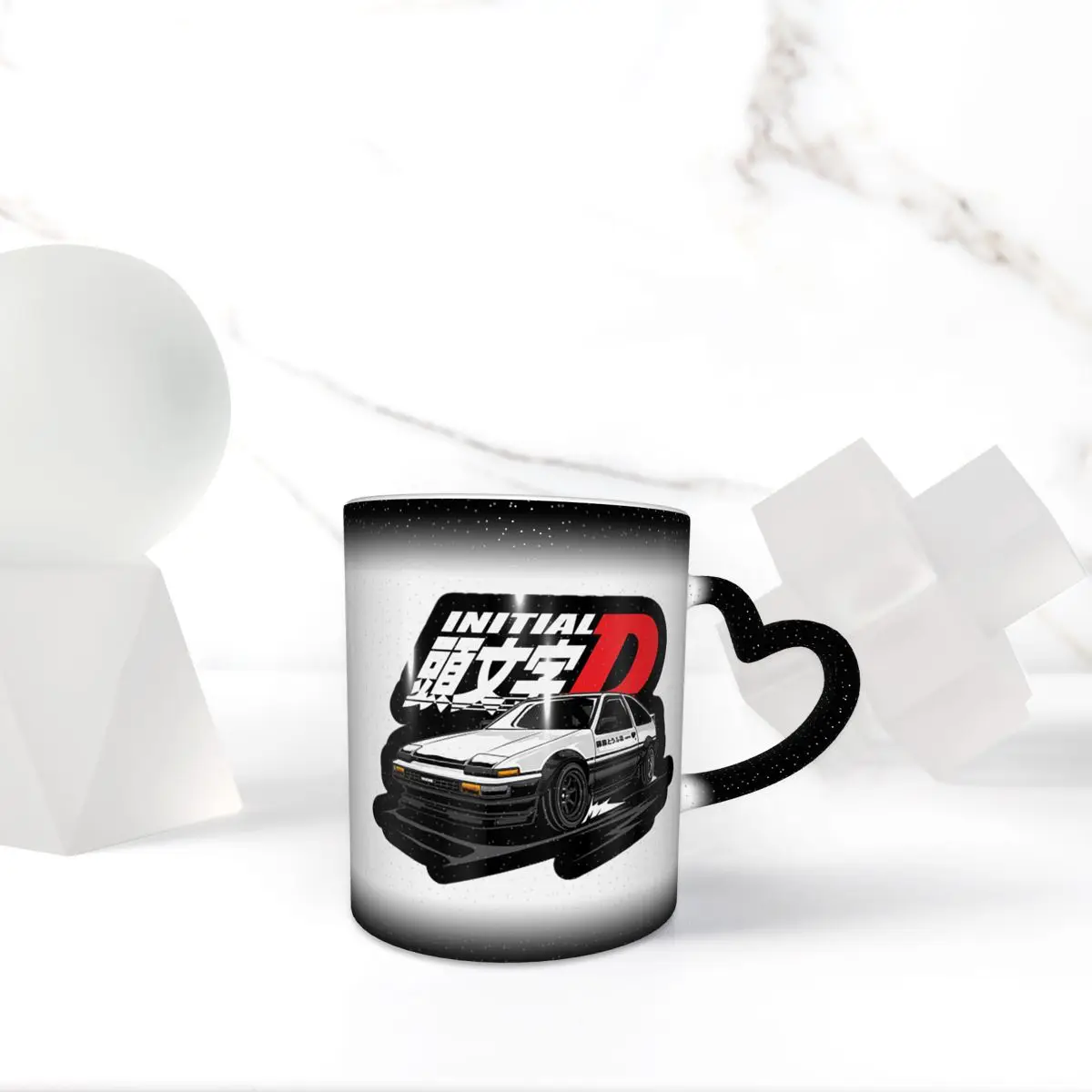 Anime Drift AE86 Initial D Mug Funny Ceramic Coffee Cups Tea Mugs Milk Cup Drinkware Gifts for Woman Man