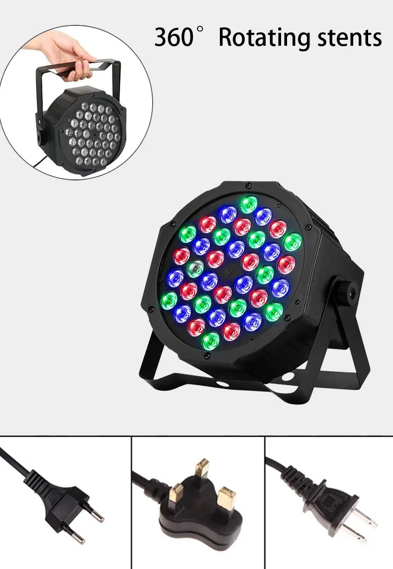 Imagem -06 - Led Stage Spot Light com Som Ativado Remoto Bar Lamp Festa de Aniversário Cores 18leds 36leds Par Lights Pcs