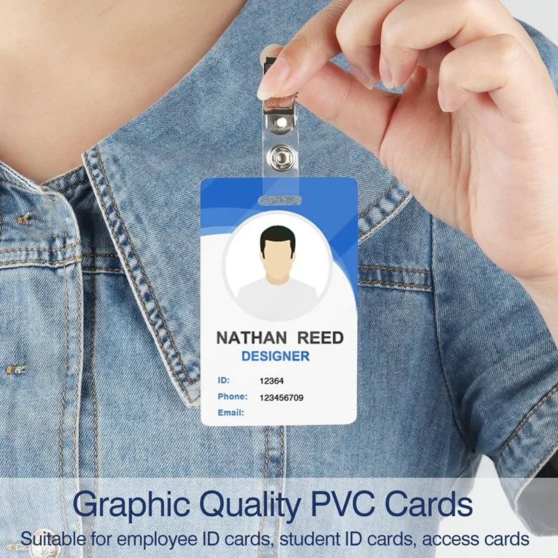 50 Pack Premium Blank PVC Cards With Slot Punch On Short Side - Vertical Slot Punch Blank ID Cards CR80 Plastic Cards Durable