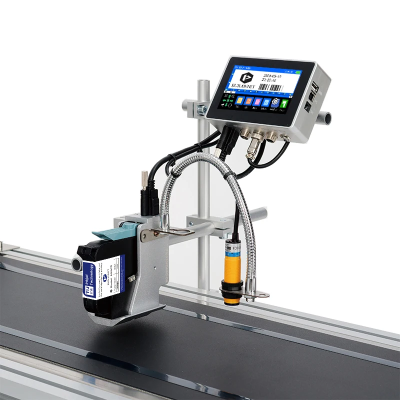EURANNIT 130Plus 0.5/1 Inch Industrial Online Printer without Ink 4.3inch Screen QR Barcode Batch Number Logo Date Label Printer