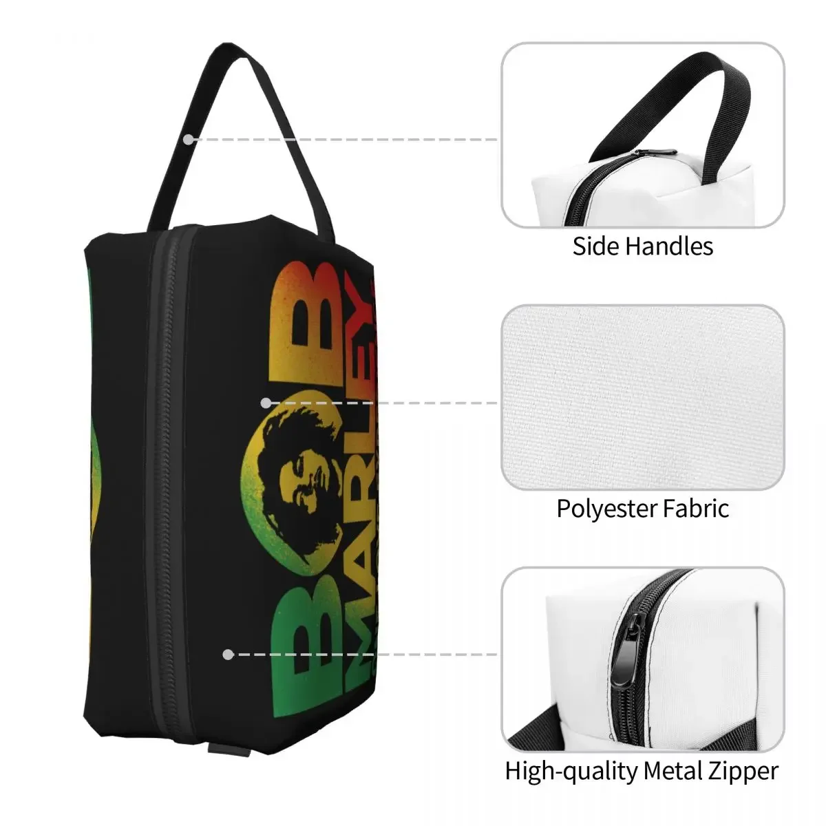 Jamaica Singer Reggae Rock Bob Marleys Cosmetic Bag Women Fashion Large Capacity Makeup Case Beauty Storage Toiletry Bags