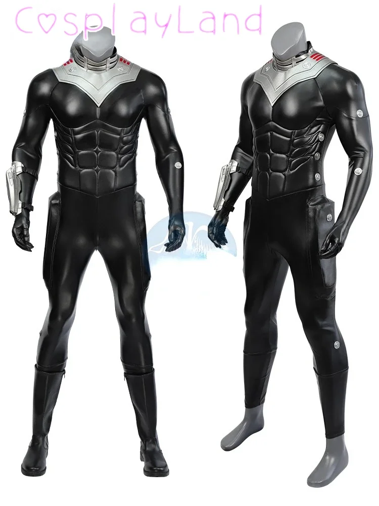 

Zentai Movie The Lost Kingdom Black Villain Pirate Cosplay Battle Halloween Bodysuit For Men Halloween Carnival Roleplay