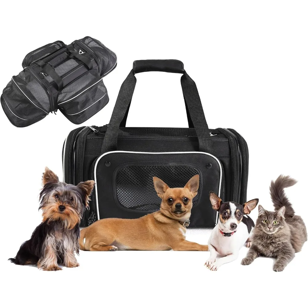 

Cat Carrier for Small Pets Under 10 lbs TSA Approved Pet Carriers Expandable Only 9 Inches Tall Cat Carrier