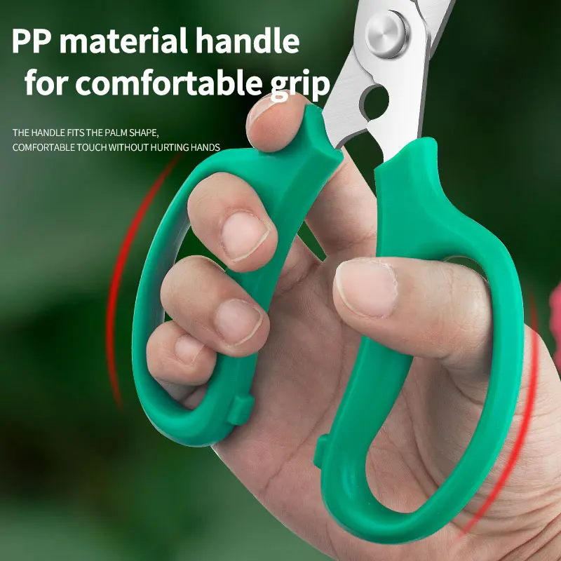 多目的ガーデニングはさみ - 人間工学に基づいたフラワートリマー、滑り止めグリップ付き、屋内/屋外植物用の防錆はさみ