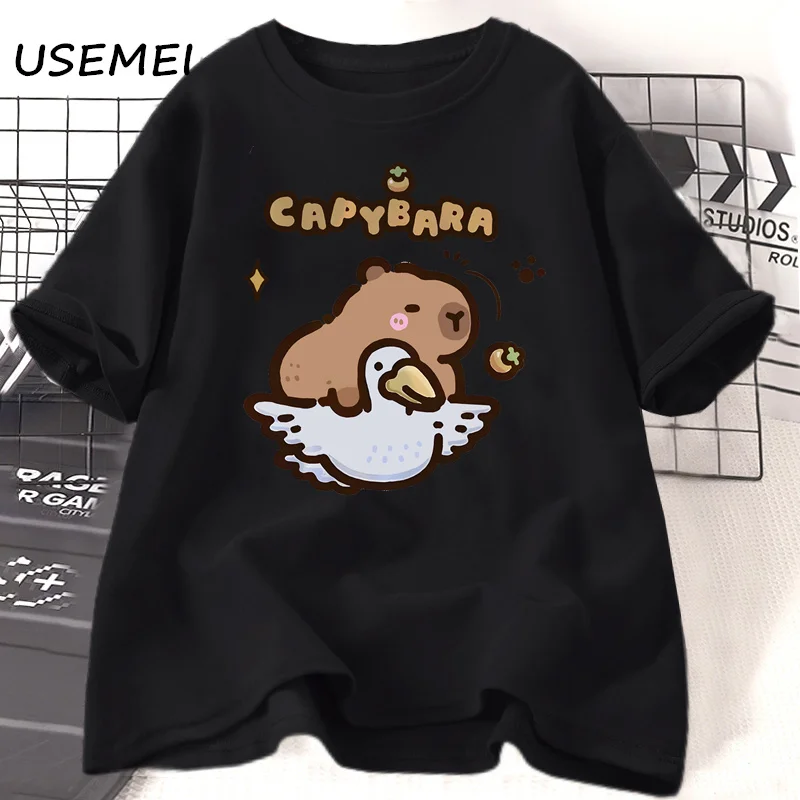 Grappige Capibara T-Shirts Mannen Vrouwen Zomer Schattig Dier T-Shirt Katoen Korte Mouw Grafische T-Shirts Streetwear Dameskleding