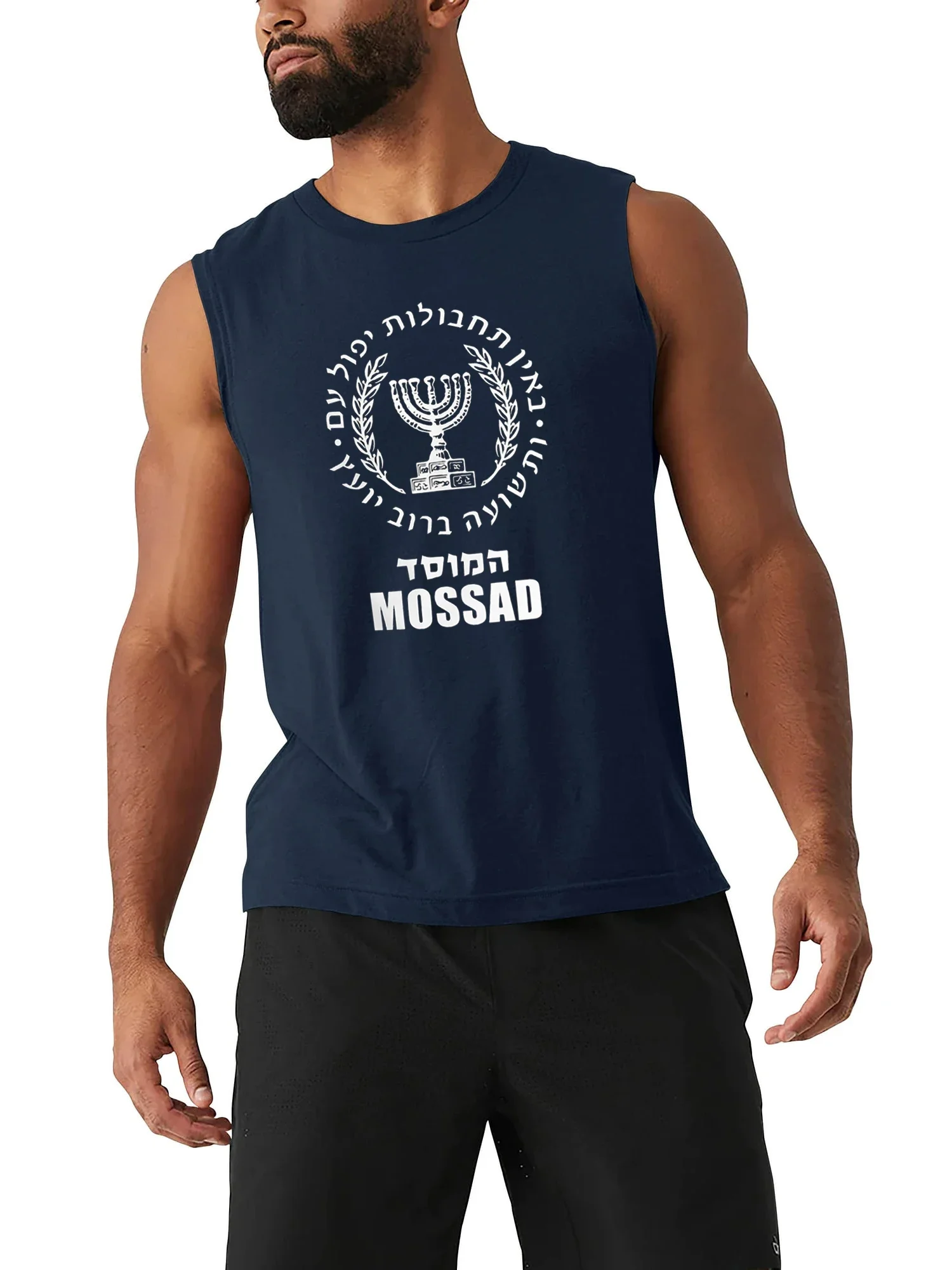 Israeli Intelligence and Special Operations Mossad Emblem Tanktop New 100% Cotton O-Neck Casual Mens Vests Sleeveless Tee Shirt