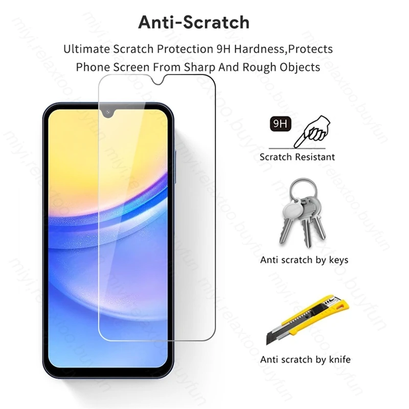 2 Piezas Vidrio Templado Protector de Pantalla para Samsung Galaxy A15 4G 5G, Samsung A 05 15 25 35 55 A16 A26 A36 A56 A16 A17 A37 A57 5