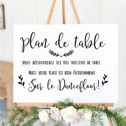 Plan De Table Vinyl Sticker Wedding Board Decal Dancefloor Sign Custom Any Texts Stickers Wedding Dance Party Art Decals French