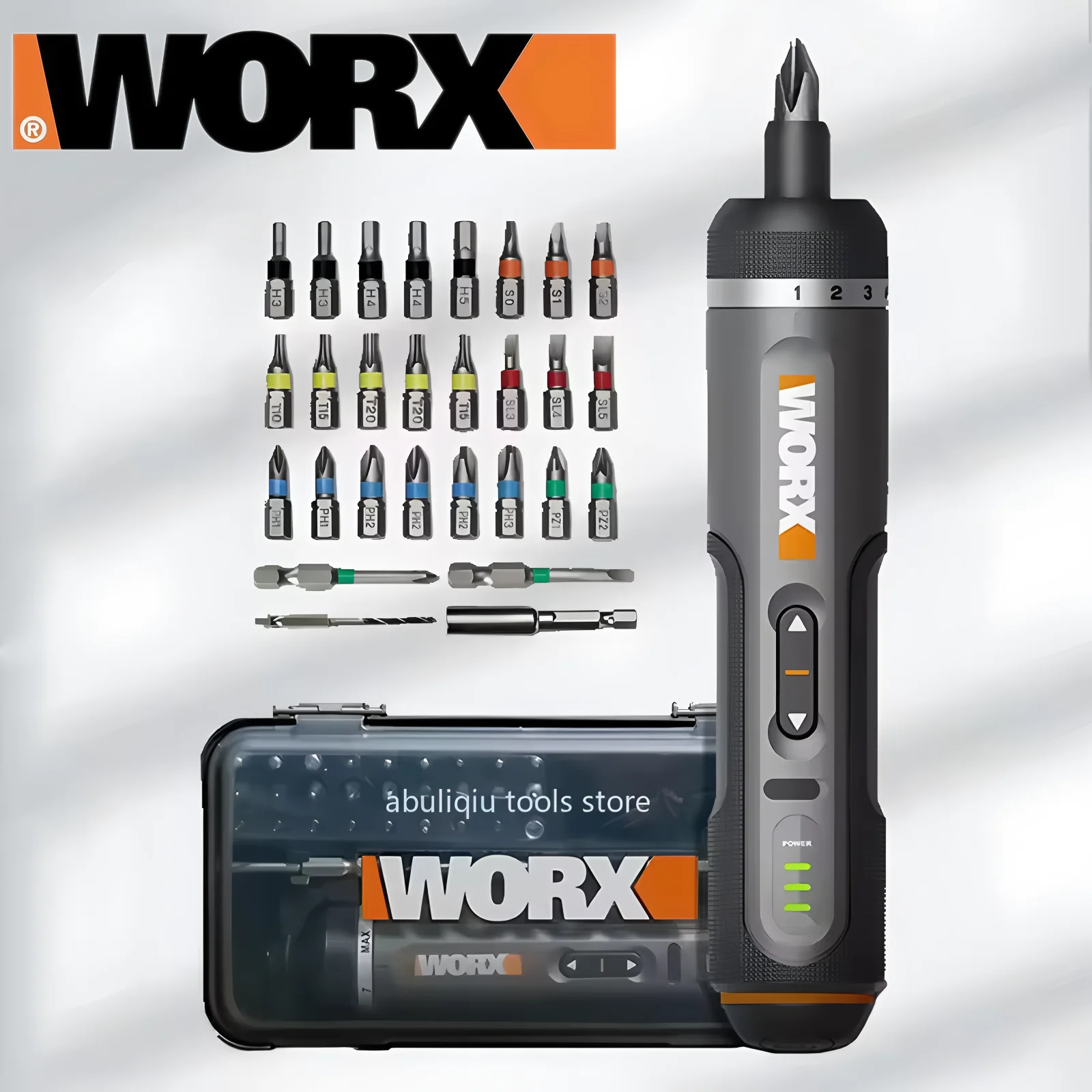 

WORX WX242 4V Electrical Screwdriver Set Smart Cordless Electric Screwdrivers USB Rechargeable 30 Bit Set Mini Drill Power Tool