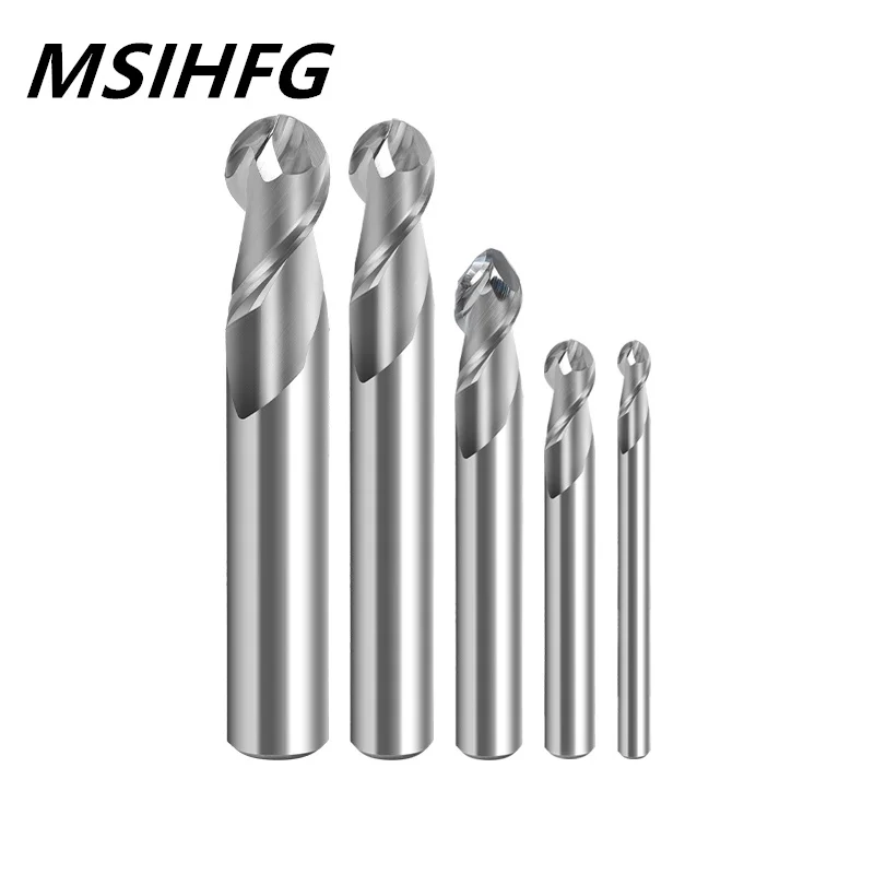 HRC55 2 Flute Extended Ball Endmill Tungsten Carbide End Mill CNC Tools Fresa  Metal Steel Frez Router Bit Milling Cutter