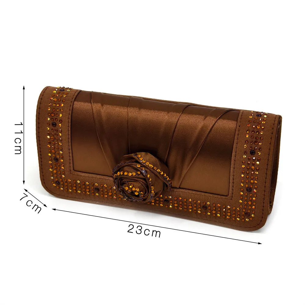 ترتر ممتاز أحدث طراز INS لون بني أنيق بكعب عالٍ نيجيريا تصميم شعبي مجموعة أحذية وحقائب للسيدات الأفريقيات