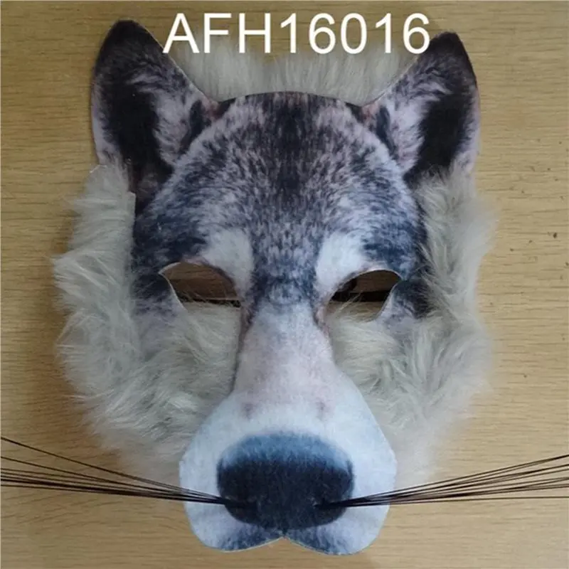 YSUN-3 Piece Animal Wolf Mask For Everyone, Universal For Halloween Party Gathering Unisex Animal Face Mask, Wolf, One Size