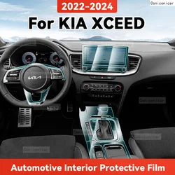 TPU For KIA XCEED 2022-2024 Transparent Protective TPU Film Car Interior Central Control Navigation Panel Accessories Sticker