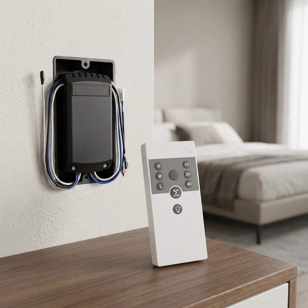 AC Wireless For Smart Ceiling Fan Controller 3 Position Timer Remote Switch For Home Light And Fan Control System B'lack White