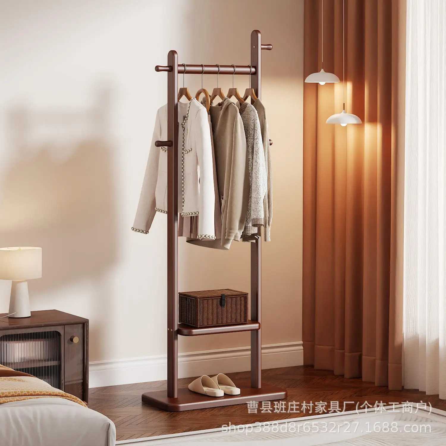 

Настраиваемая китайская вешалка от пола до потолка для спальни, гостиной, вертикальная, не занимает пространство, детская домашняя вешалка для одежды