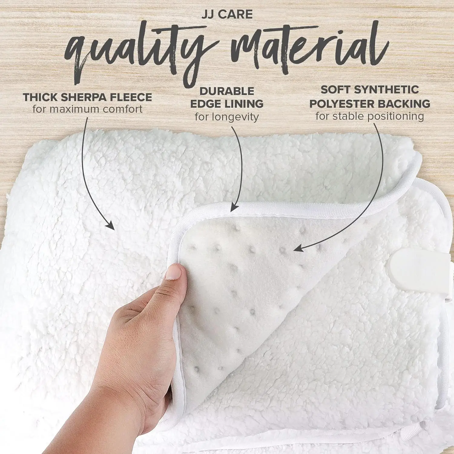 سخان طاولة التدليك 30x73، صوف شيربا، 3 إعدادات للحرارة، حماية من الحرارة الزائدة وحبل طويل #6