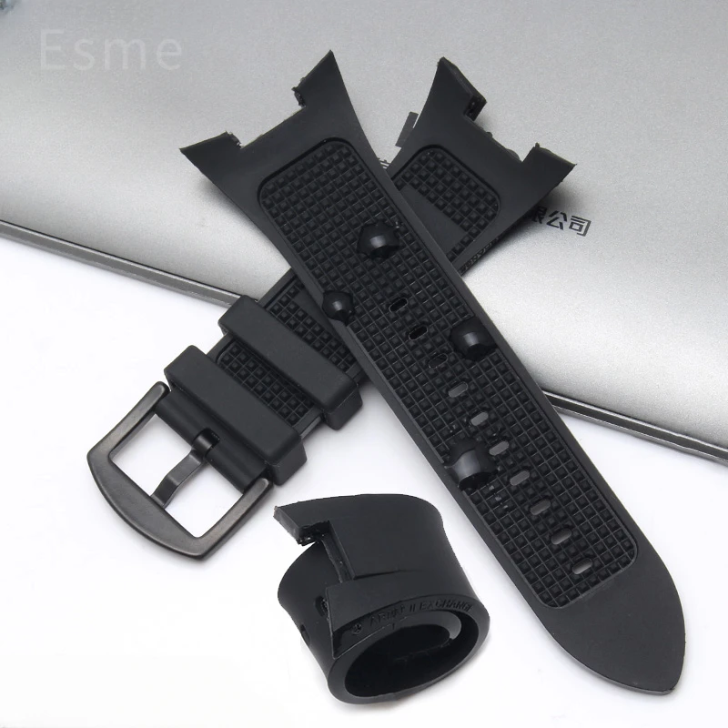 Fashion Yellow Black Red Silicone 31x14mm Watchbands for Armani Ax1803 1802 1050 with Concave Interface Watch Strap