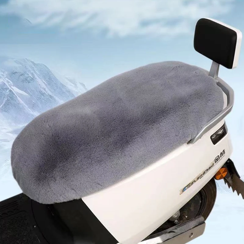 Motorcycle Seat Cushion Cover Warm Plush Comfort Winter Motobike Scooter Seat Pad Protector Cover Motorcycle Accessories