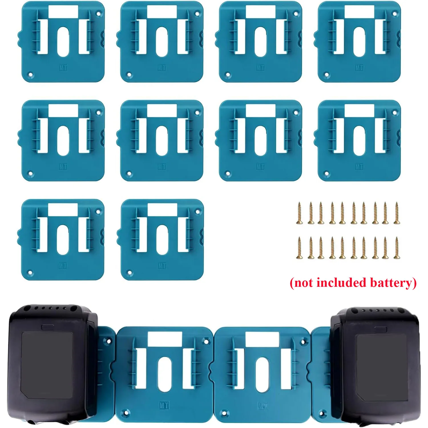 5/10Pack Battery Holder Fit for Makita 18V Battery, Wall Mount Batteries Storage Organizer for Work Van,Shelf,Toolbox for BL1860