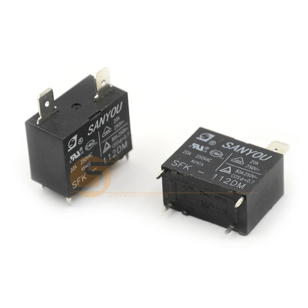 New Original SANYOU SFK-112DM 12VDC 20A 250VAC 4-Pin Relay for Air Conditioner - Replacement for HF102F-12V and G4A-1A-E-12VDC