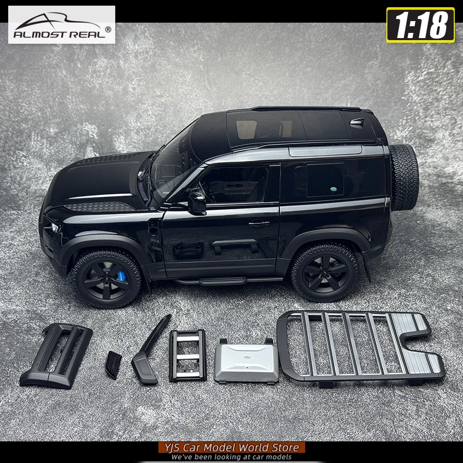 Quase real escala 1/18 novo 2020 land rover defender 90 modelo de carro metal presente do feriado coleção modelo diecast