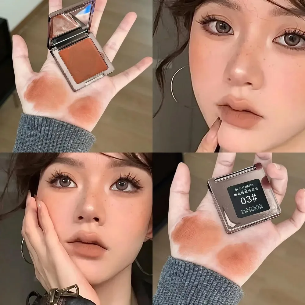 Creme fosco lama labial clareamento vermelho escuro marrom névoa veludo batom lábio bochecha dupla utilização geléia enchimento gloss blush creme matiz maquiagem