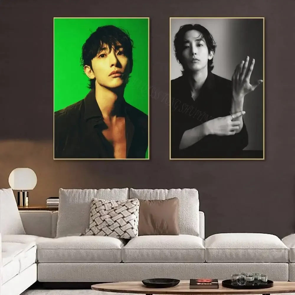 Korean Celebrity Lee Soo Hyuk Posters Living Room Bar Cafe Quality Canvas Vintage Style Comics Painting Art Home Wall Decor
