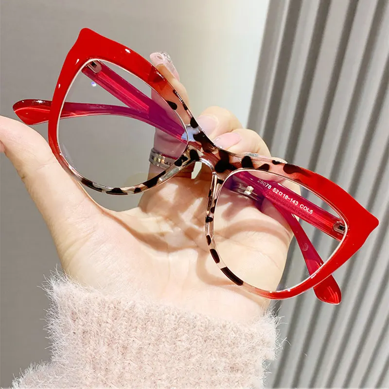 R57486 Cat Eye Anti Blue Light Glasses Frames Customizable Optical Prescription Popular Casual Presbyopia Eyeglasses