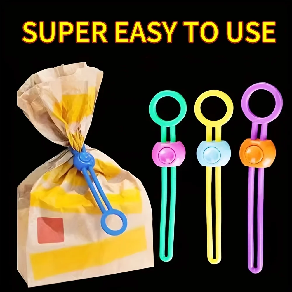 

Силиконовые завязки для сумок для закусок, многоразовые зажимы для пищевых продуктов, красочный герметик для свежести для хранения на кухне и путешествий