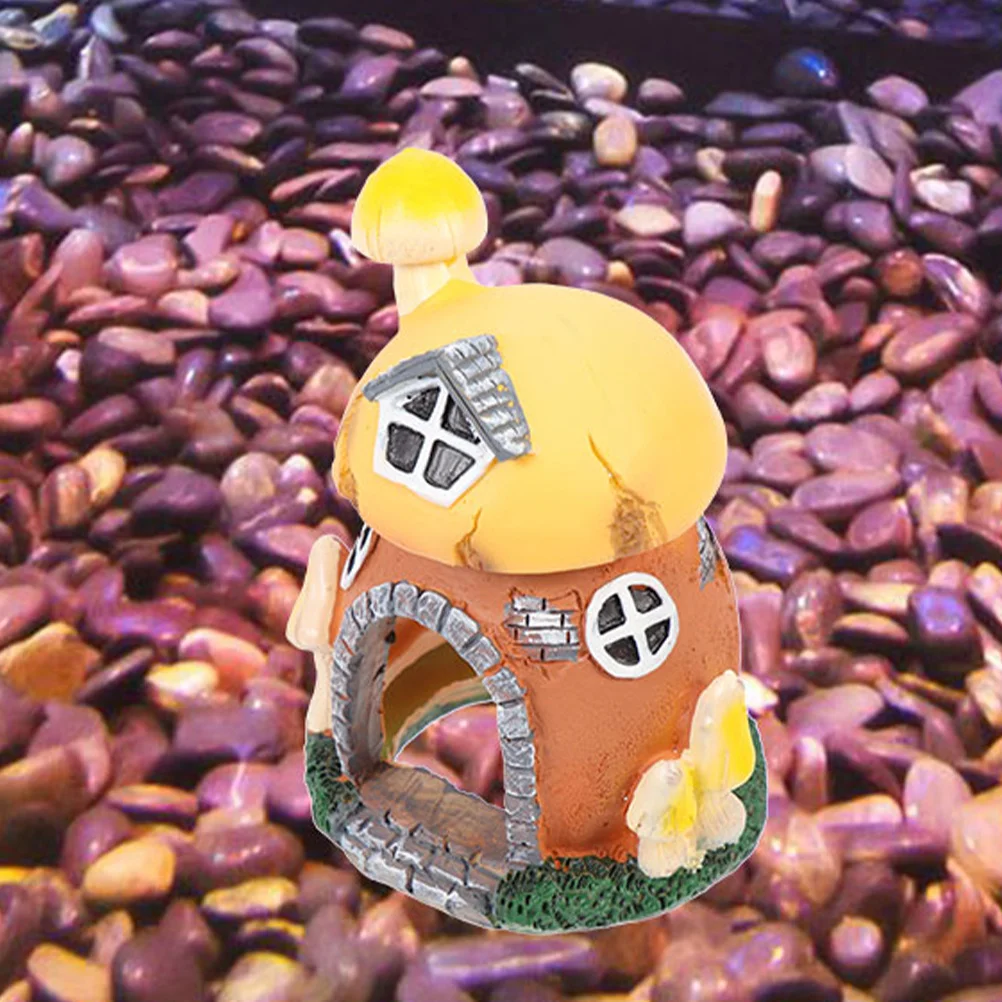

Fish Tank Mushroom House Resin Decoration Aquarium Hideout Fish Shelter Adornment Aquarium Mushroom House Underwater Resin Craft
