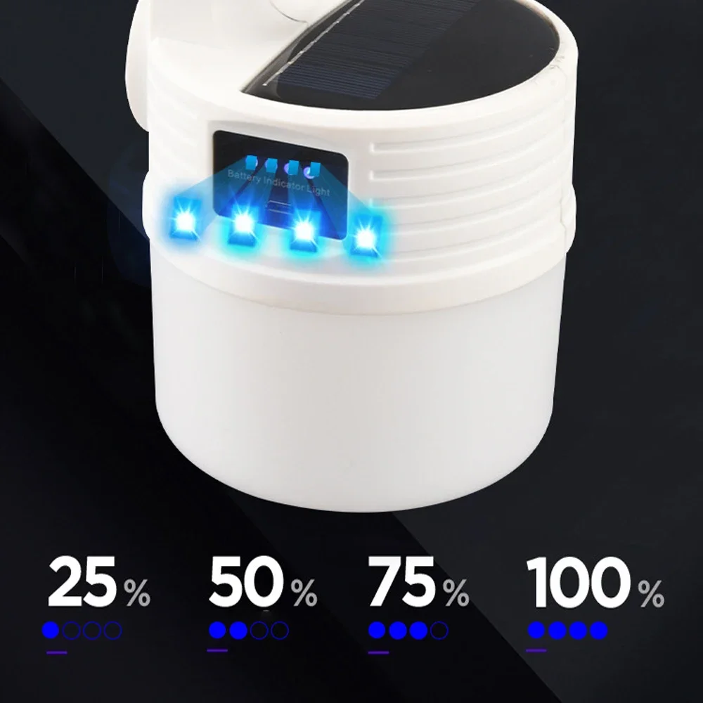 Strong Light Solar LED Camping Light Outdoor Searchlight Tent Lamp USB Rechargeable Bulb Portable Lanterns Waterproof Emergency