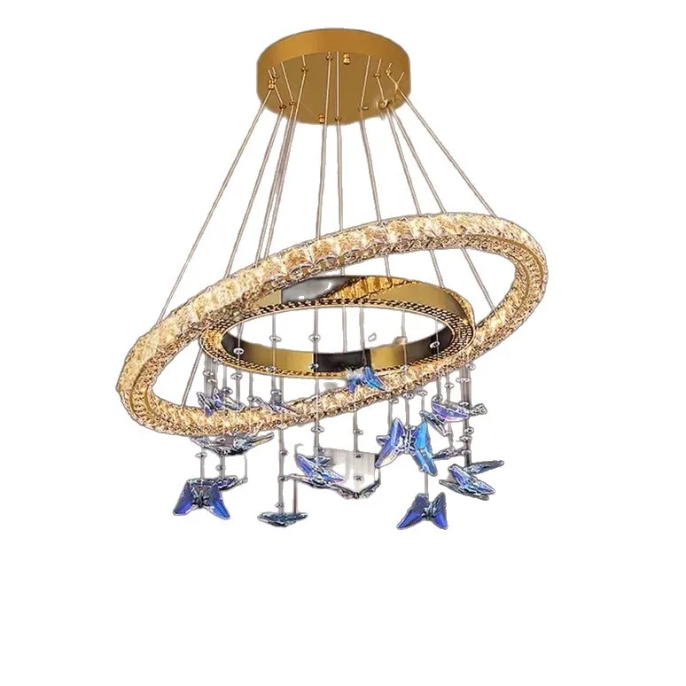 

Living room chandelier high-end atmosphere, modern light luxury crystal butterfly dining room light, living room