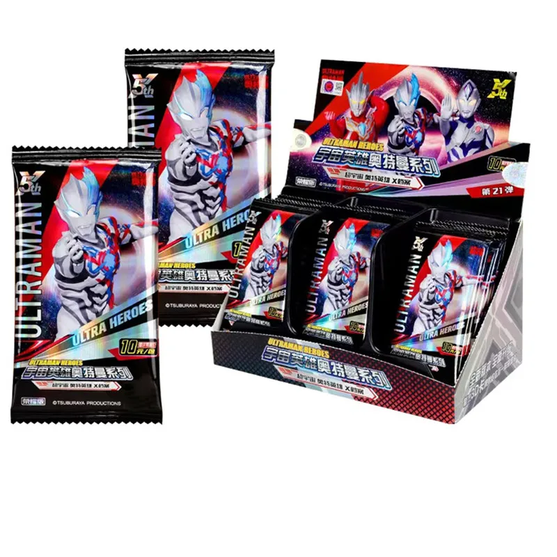 KAYOU Original Ultraman Complete Series Card Booster Pack Anime Figure Rare Collection Cards Flash Card Toy For Children Gift