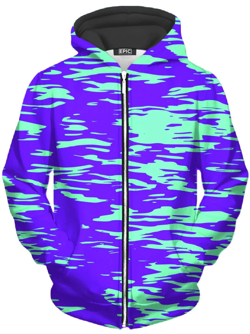 Kolorowa bluza z kapturem z grafiką Tie-dye Mężczyźni Pop Bluzy z nadrukiem 3D Męski płaszcz codzienny Y2K Plus Size Płaszcz sportowy z zamkiem błyskawicznym — zdjęcie 4