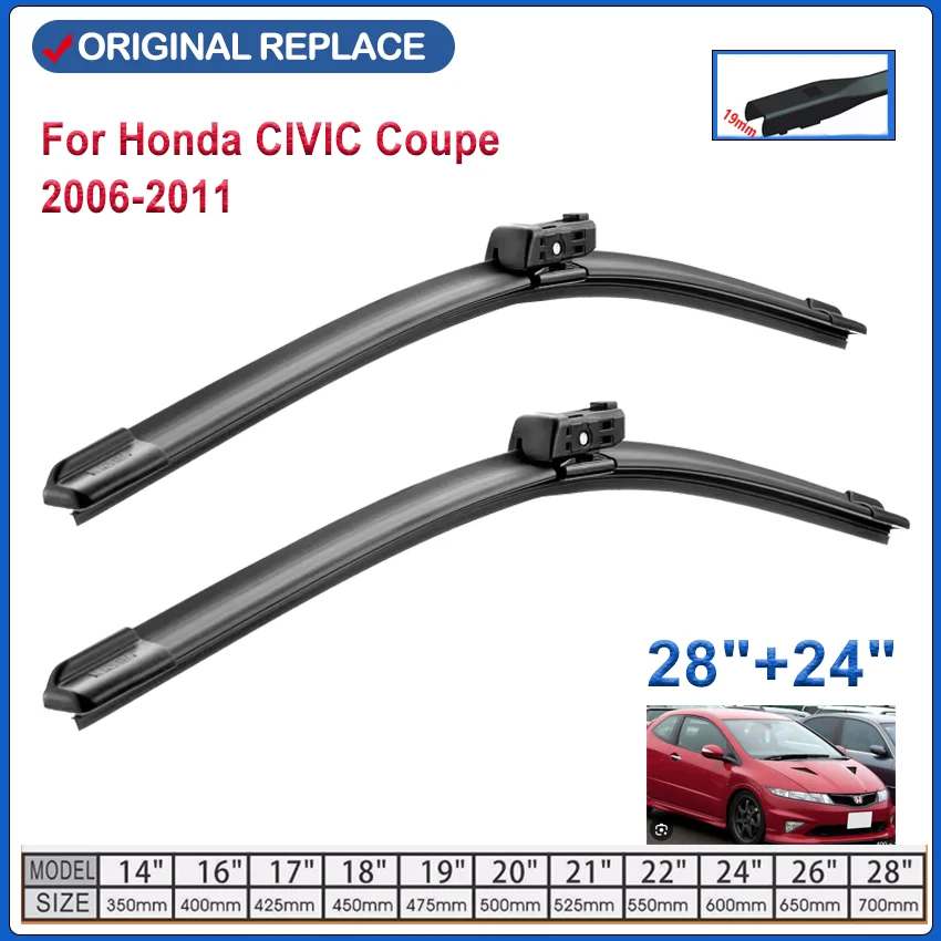 Car Wiper Blades For Honda CIVIC Coupe 2006 2011 Clean Windshield Windscreen Front Window Blades 28