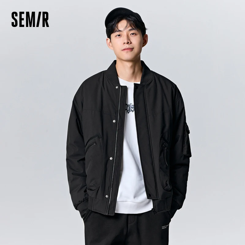 Semir Cotton Clothing Men 2023 New Winter Fashion Waterproof Oil-Proof Anti-Fouling Loose Casual Sports Cotton Jacket