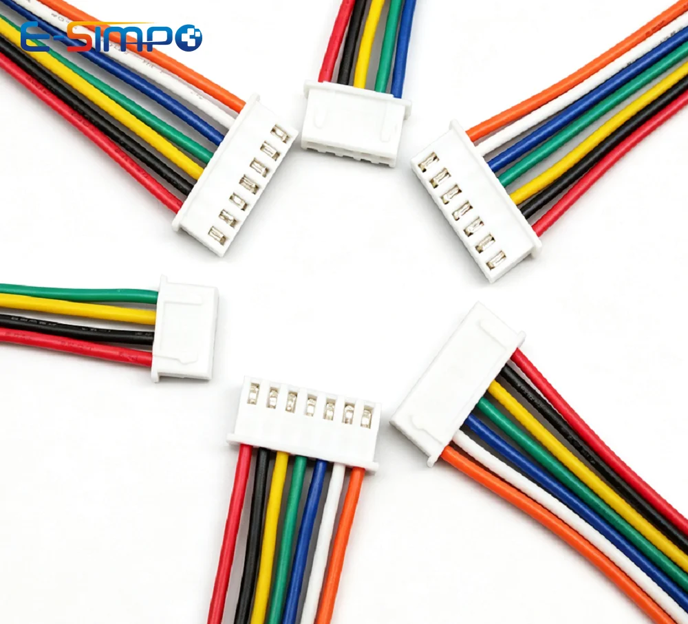 50pcs XH2.54 Terminal Wire A2501 2P 3P 4P 5P 6-12P UL1007 22AWG 10-50cm Single/Double Electronic Power Plug Cable Wiring Harness
