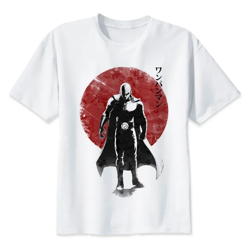 one punch man saitama t shirt men Summer japanese anime funny print T Shirt boy short sleeve with white color Fashion Top Tees