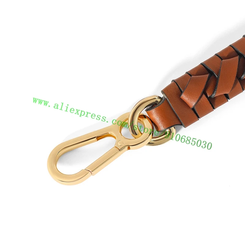 Correa trenzada de cuero de becerro Real para bolso de diseñador de lujo para mujer, bolso de mano para mujer, bolso de cubo para mujer, bolso de