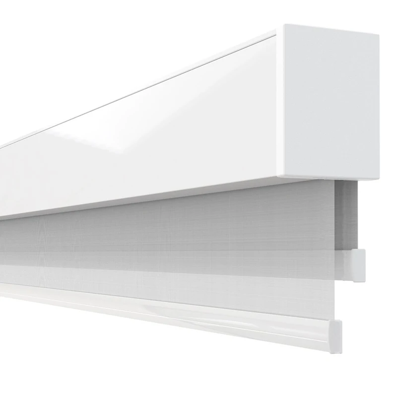 

Double-Layer Motorised Roll Up Curtain Blackout Sunscreen Fabric Day And Night Smart Dual Window Roller Blind Shades For Hotel