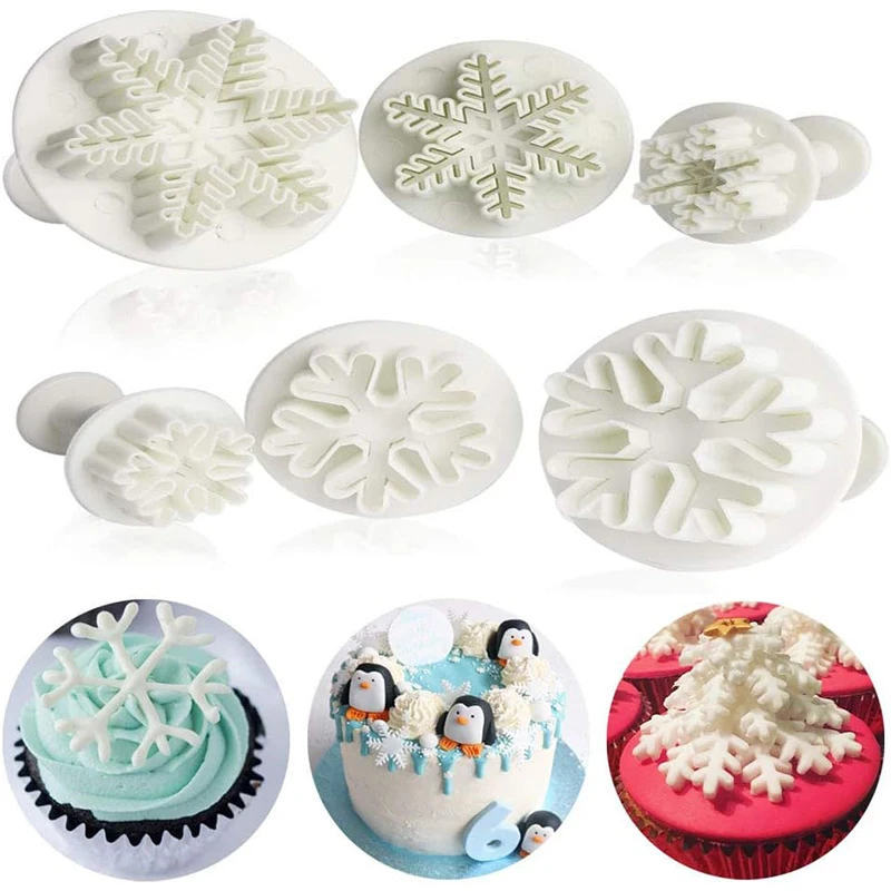Cortadores de émbolo de copo de nieve, molde de Fondant de galletas, decoración de pasteles de Navidad, Papá Noel, Año Nuevo 2024,moldes de silicona reposteria y pasteleria,reposteria y pasteleria accesorios