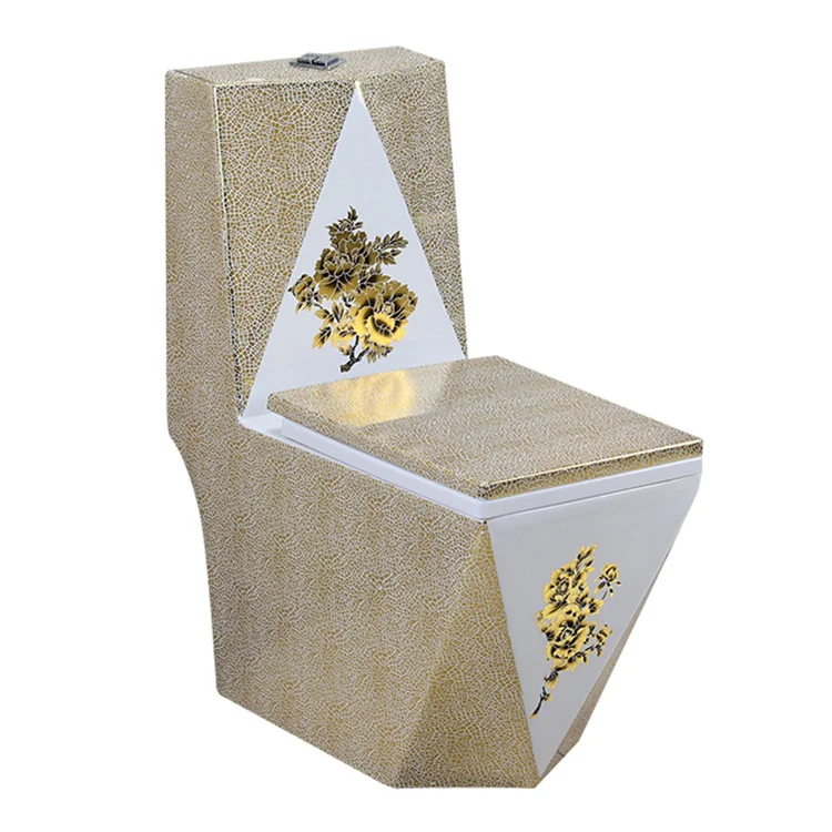 Italian top quality luxury bathroom ceramic diamond golden toilet