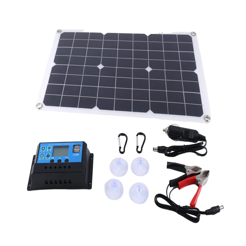 

Solar Panel Fast Charging Dual DC USB Emergency Charging Outdoor Battery Charger For Yacht RV Car