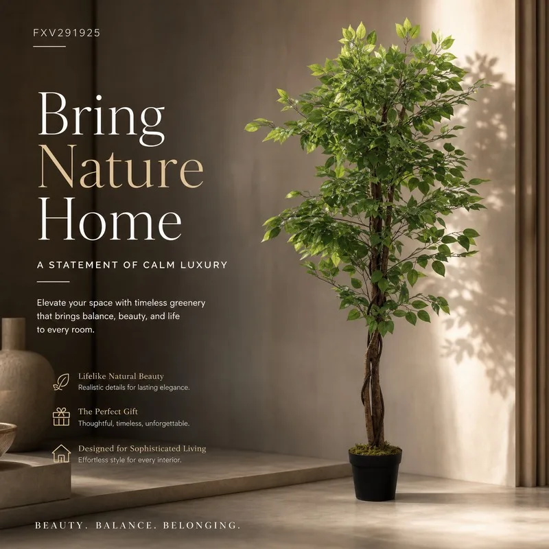 Künstlicher Ficus-Baum 378 Blätter 80cm Grün, Hochwertig, Pflegeleicht, Perfekt für Heimdekoration
