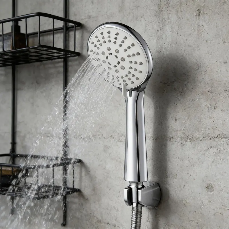 

Home Pressurized Shower Head for Stainless Steel Round Handheld Shower with Large Panel Bathroom Bathing Douche Shower Head set