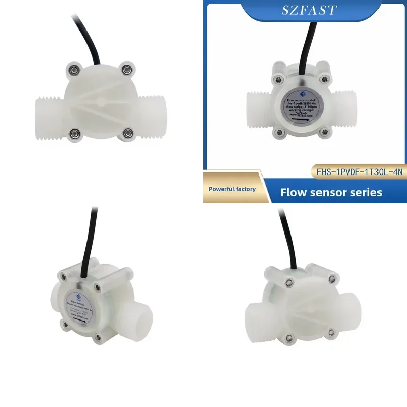 Industrial-grade PVDF Hall Pulse Flow Sensor Chemical Resistance High-precision Pulse signal Output 1-30L
