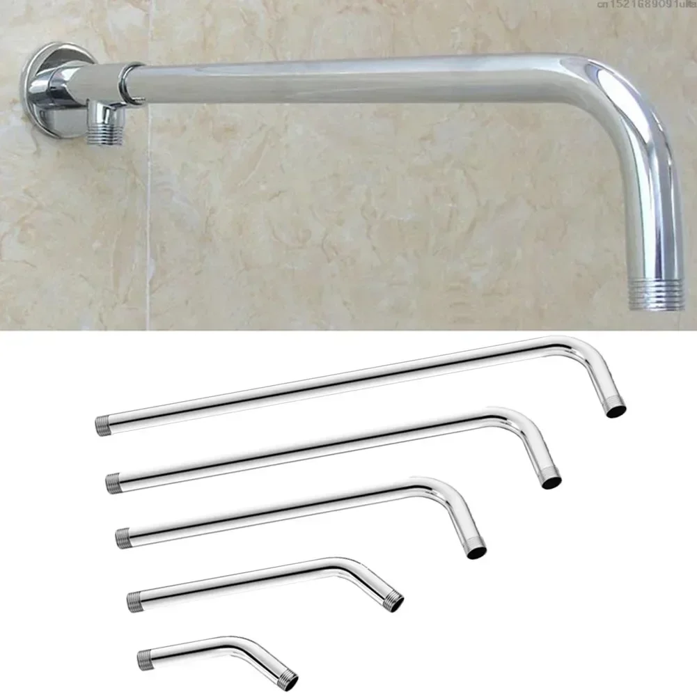 1pc Shower Head Extension Arm Stainless Steel Straight Angled Extra Hose Pipe Shower Bathroom Accessories 15/20/25/30/35cm