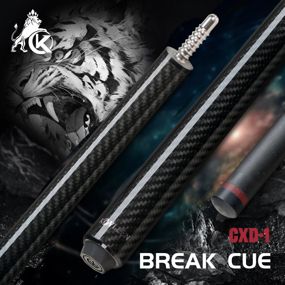 

KONLLEN Carbon Fiber Break Cue – 58" Heavy Break Pool Cue for Powerful, Consistent Break Shots, 13mm Tip, 2-Piece Design